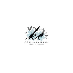 KC Initial handwriting logo template vector
