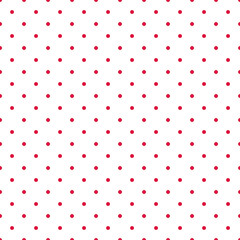 Watercolor red polka dot seamless pattern. Watercolor fabric. Repeat polka dot. Use for design invitations, birthdays, weddings.