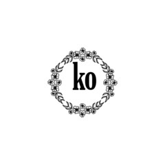 KO Initial handwriting logo template vector
