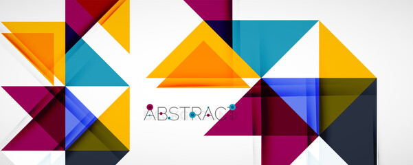 Geometric abstract background. Techno color triangle shapes. Vector illustration for covers, banners, flyers and posters and other designs