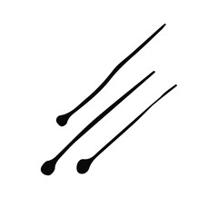 Shooting stars(meteors). Vector hand drawn element isolated on white background.