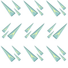Vector seamless pattern of triangles of different sizes. Illustration depicting triangular pieces of ice or icicles. Abstraction on a winter theme