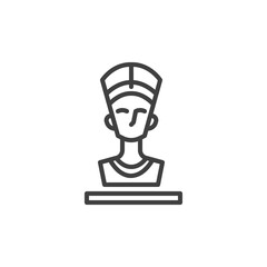 Nefertiti Queen line icon. linear style sign for mobile concept and web design. Ancient Egyptian queen Nefertiti outline vector icon. Symbol, logo illustration. Vector graphics