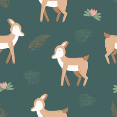 Vector deer.cartoon animals. Flat element for your design,pattern