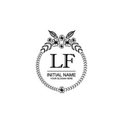 LF Initial handwriting logo template vector 