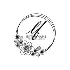 LF Initial handwriting logo template vector 