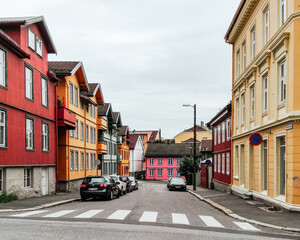 Colorful street in Oslo, Norway