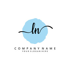 LN Initial handwriting logo template vector 