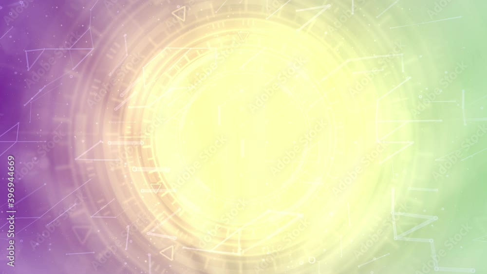 Poster 4k 60 fps 3d animation - multi colored modern abstract background of moving hud or ui circles, fashi