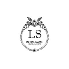 LS Initial handwriting logo template vector 