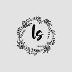 LS Initial handwriting logo template vector 
