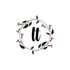 LT Initial handwriting logo template vector 