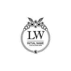 LW Initial handwriting logo template vector 