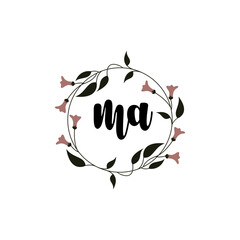 MA Initial handwriting logo template vector 