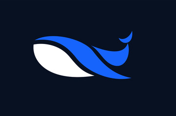 Simple Abstract Design of Blue Whale