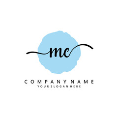 MC Initial handwriting logo template vector 