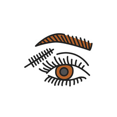 Apply mascara line color icon. Sign for web page, mobile app
