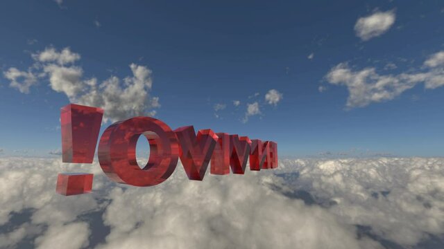 Letras 3d para transmisiones, En vivo! rotando en lo alto de los cielos,