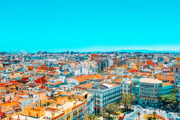View above on square, Plaza of the Queen  (Placa de la Reina) in