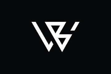WB logo letter design on luxury background. BW logo monogram initials letter concept. WB icon logo design. BW elegant and Professional letter icon design on black background. W B BW WB