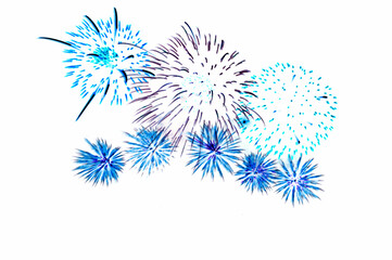 Fireworks illustration art on white background.