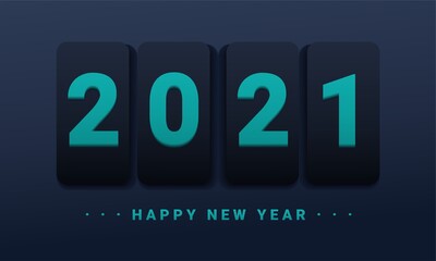 Happy new year 2021 design. New year  holiday celebration. Elegant design of colored 2021 numbers. Illustration vector