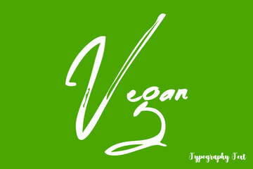 Vega Brush Calligraphy White Color Text On Green Background
