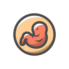 Fetus Baby in womb Vector icon Cartoon illustration