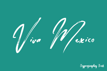 Viva Mexico Cursive Calligraphy White Color Text On Light Green Background