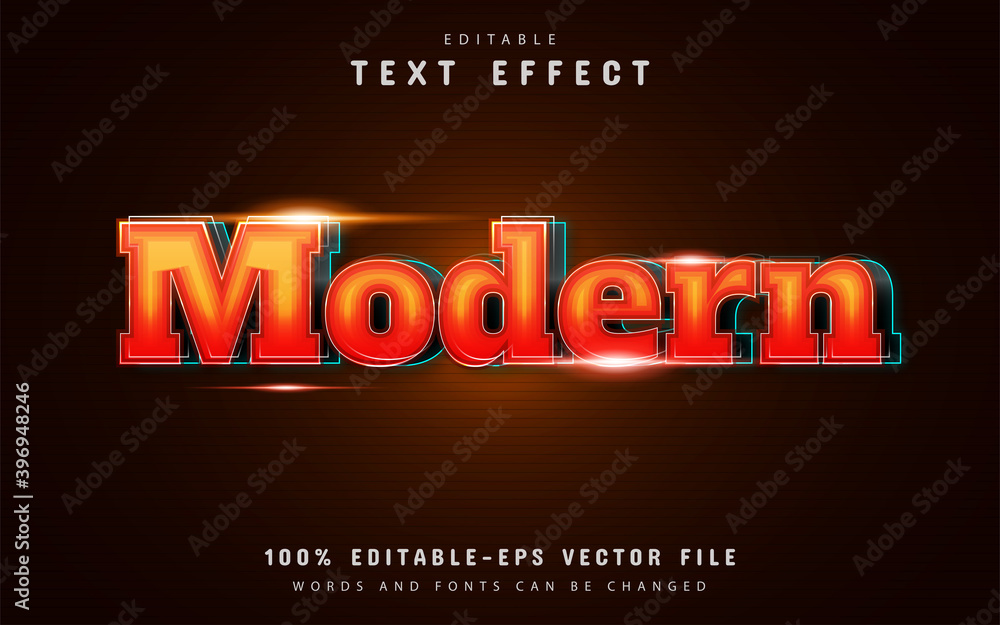 Poster modern text effect with orange gradient