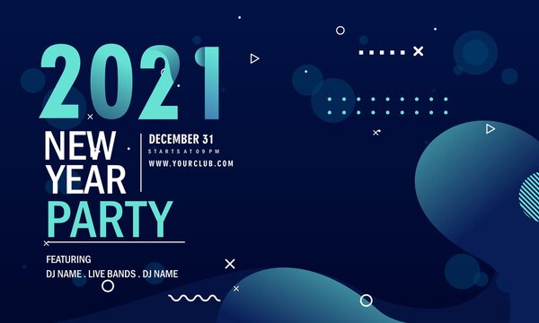 Abstract new year 2021 party flyer template 