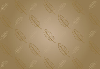 Pattern of leaves on gradient gold background