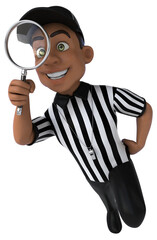 Fun 3D Illustration of an american Referee