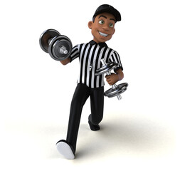 Fun 3D Illustration of an american Referee