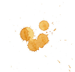 Coffee stains on white background