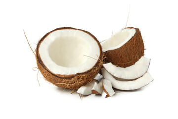 Fresh tasty coconut isolated on white background