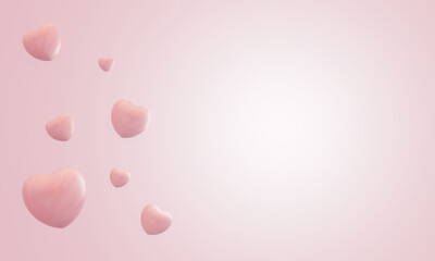 3D pink marble heart. Valentine Day