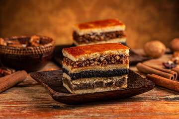 Layered piece of cake