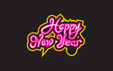 HAPPY NEW YEAR manual text lettering