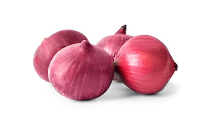 Fresh raw onion on white background