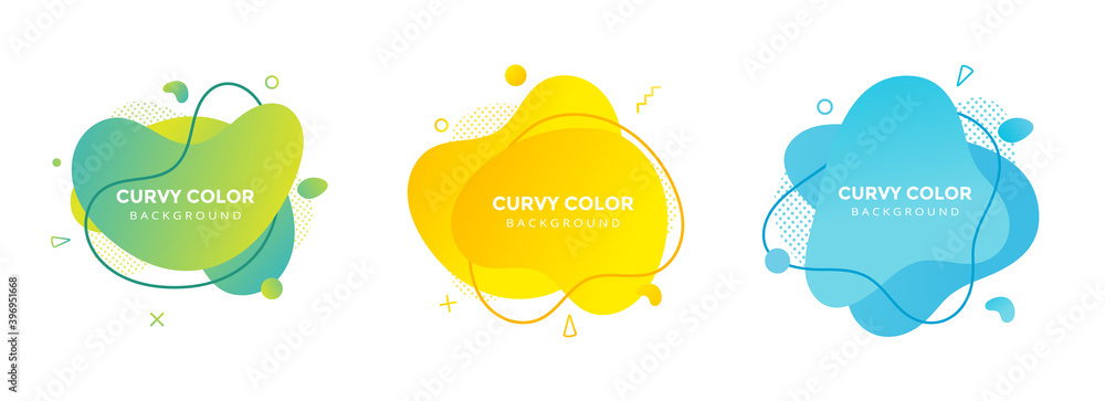 Fototapete modern liquid abstract element graphic gradient flat style design fluid vector colorful illustration