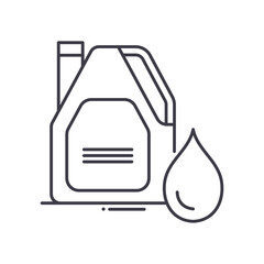 Motor oil icon, linear isolated illustration, thin line vector, web design sign, outline concept symbol with editable stroke on white background.