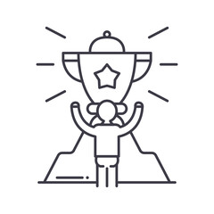 Motivation icon, linear isolated illustration, thin line vector, web design sign, outline concept symbol with editable stroke on white background.
