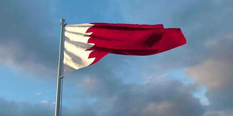 3d rendering of the national flag of the Qatar