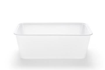 White plastic food tray isolated on white background