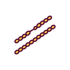 Gold chain line icon. Isolated vector element.