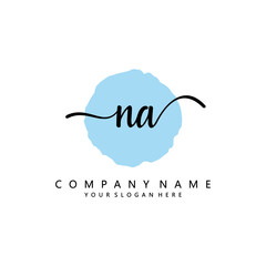 NA Initial handwriting logo template vector 