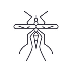 Mosquito icon, linear isolated illustration, thin line vector, web design sign, outline concept symbol with editable stroke on white background.