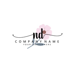 NDND,D Initial handwriting logo template vector 