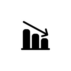 Crisis Bankrupt Graph chart Glyph Style Icon, Logo, Vector